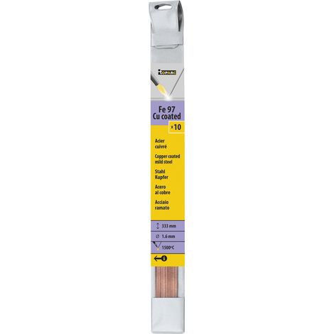 10 BAGUETTES ACIER CUIVRE Ø 1,6mm - L. 333mm - GYS - 047150