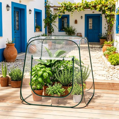 Mini Gewächshaus Pop-up mit Reißverschluss 100x100x97 cm OKMYHOME (1/5)