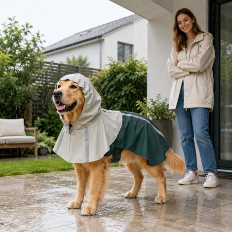 Imperméable pour Chien avec Capuche Grands Chiens 20-30 kg Vert (1/5)