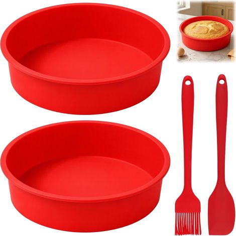 2-Piece Round Silicone Cake Mold, 25cm Non-Stick Silicone Mold (1/5)