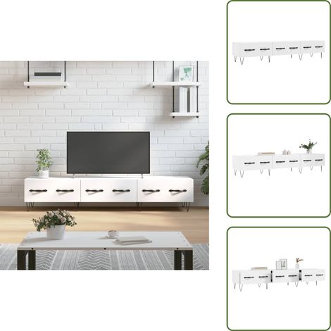 Meuble TV blanc 150x36x30 cm bois d'ingénierie - Meubles Tv - Meuble Tv - Meuble Multimedia - Meuble Hifi - Rangement Tv (1/5)