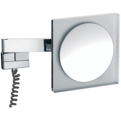 Emco LED da barba e specchio cosmetico, ingrandimento 3x, angolare, LED ad alta potenza, doppio braccio articolato, cavo a spirale, spina adattatore - 109606025 (1/3)