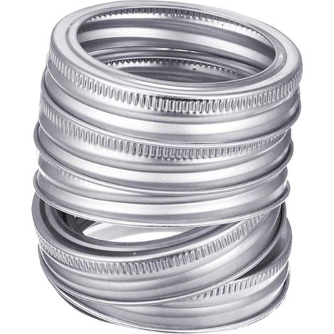 Tapas Mason con abertura estándar de 70 mm, tapas herméticas de hojalata para tarros Mason de apertura estándar, tapas divididas herméticas y seguras (5 tapas + 5 anillos). (1/5)