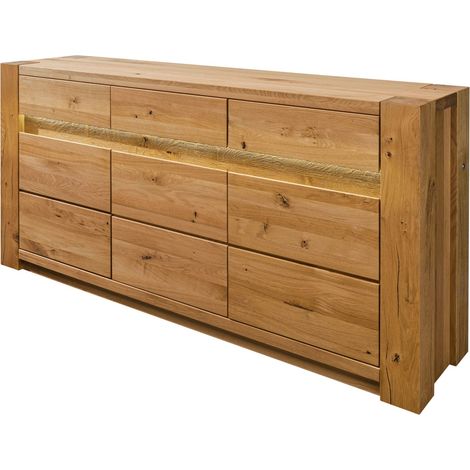 Credenza in legno di quercia selvatica 173x40x85 oliato marrone KENT 308