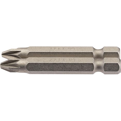 Draper 2-Piece 50mm No.2 Phillips Pozidriv PZ Type Insert Bits with 1/4" Hex Shank