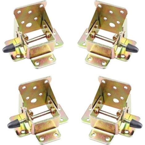 4 Pcs Pied Table Rabattable, Cadre de Support Pliable, Charnières Autobloquantes, Matériel de Charnière Pliable pour établi, Pieds Pliants, Pliable Verrouillage Extension (1/4)