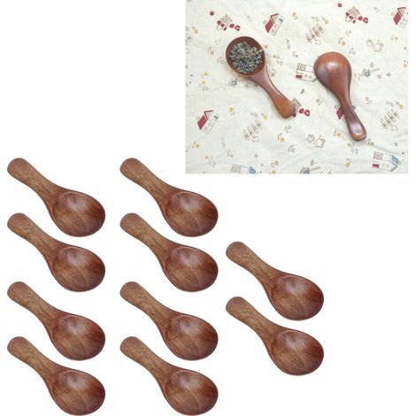 10 cuillères en bois pour cuisine, dosage huile, café, thé, sucre, épices, ustensiles de cuisson