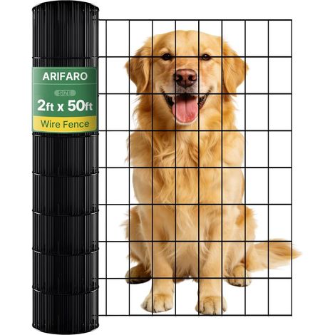 0.6 m x 15 m Wire Mesh Fence, 2 mm Thick Wire Mesh 5 cm x 7.5 cm with PVC, Roll of Wire Mesh with Hot Dip Galvanized Coating for Dogs, Chickens, Rabbits (1/5)