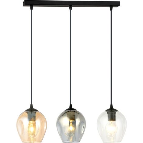 Lampadario Emibig Istar 3, 3xE27 vetro multicolor nero (1/5)