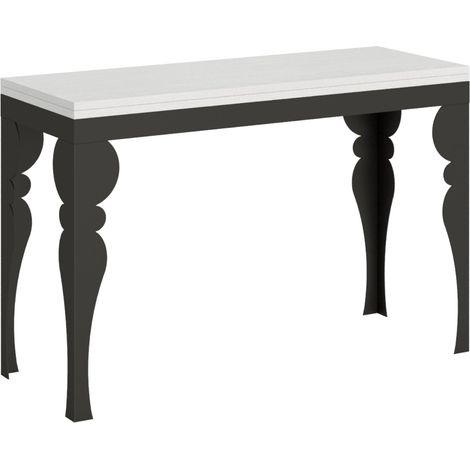 Tavolo "Pistoia" allungabile in legno per sala da pranzo -Allungabile fino 120x90 cm / Cemento (1/4)
