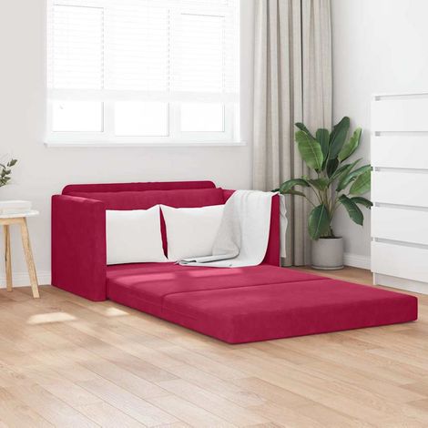 Canapé-Lit,Lit de jour,Lit de repos 110cm Bordeaux Velours (1/5)