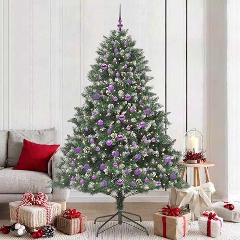 Künstlicher Weihnachtsbaum mit 300 LEDs mit Ständer Grün 210 cm