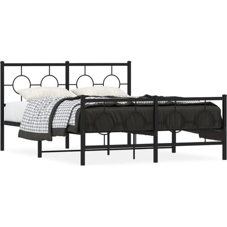 Maison Exclusive - Cadre de lit métal sans matelas avec pied de lit noir 135x190cm (1/5)