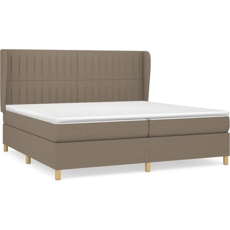 Maison Exclusive - Cama box spring con colchón tela gris taupe 20