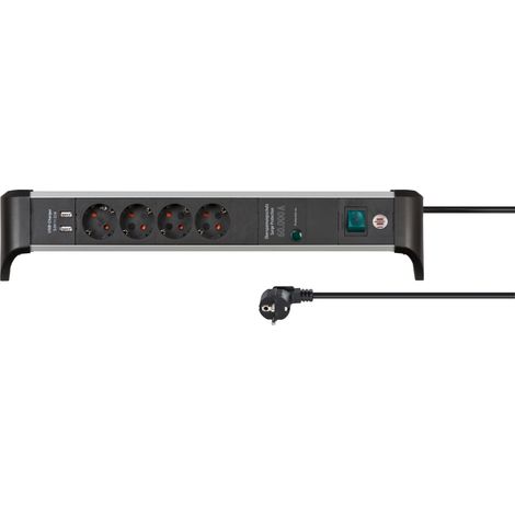 BRENNENSTUHL 1391020410 ALU-Office-Line 4fach, USB 3.1A DE Steckdosenleiste (1/5)