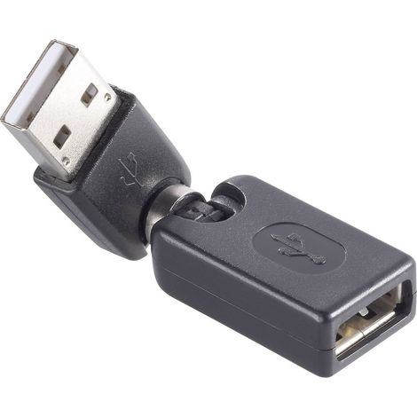 Adaptateur USB 2.0 Renkforce - [1x USB 2.0 type A mâle - 1x USB 2.0 type A femelle] - noir contacts (1/3)