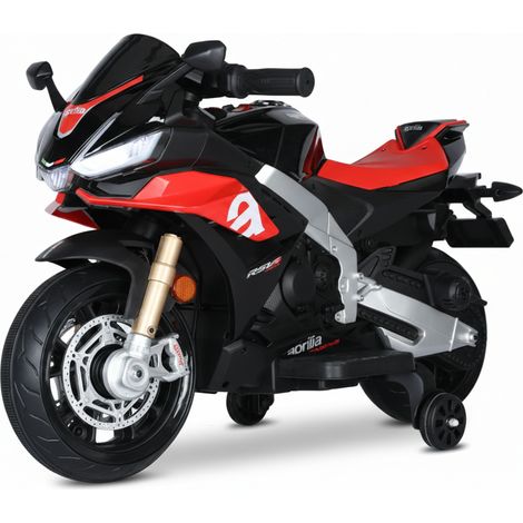 Moto Elettrica per Bambini 12V con Licenza Aprilia RSIV Small Nera (1/5)