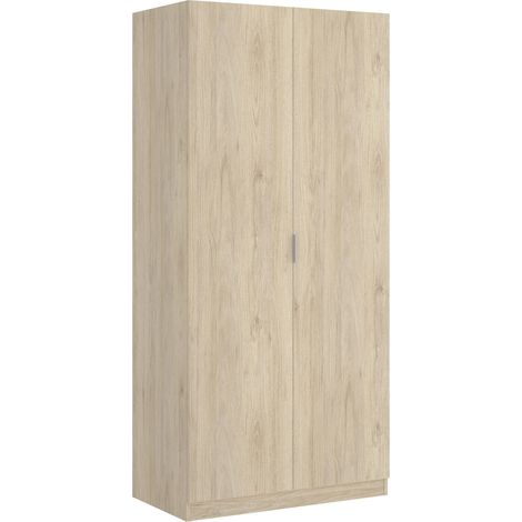 DEKIT - Armario para dormitorio de 2 puertas color Natural 184x81x52 cm modelo ESSEN (1/9)