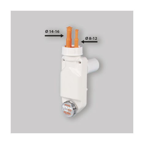 Siphon inspectable équipé d’une double connexion pour le déchargement LIRA A8500.01 blanc (1/5)