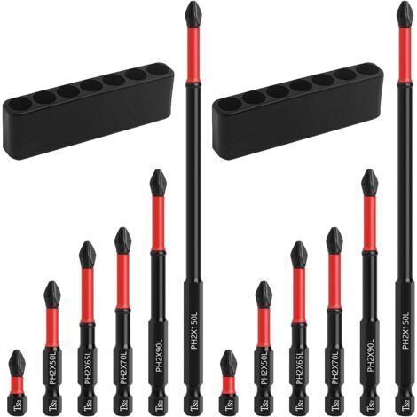Csparkv – 12-teiliges magnetisches Schraubendreher-Bit-Set – Chrom-Vanadium-Stahl – 6,35 mm Sechskantschaft – Verschiedene Längen für Heimwerkerarbeiten und Wartungsarbeiten (1/5)