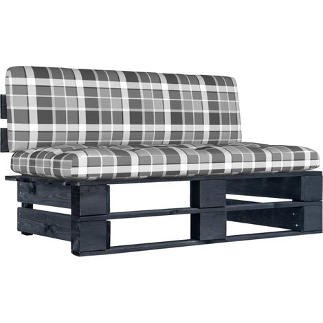 Garten-Mittelsofa aus Paletten Schwarz Kiefernholz Imprägniert vidaXL (1/5)