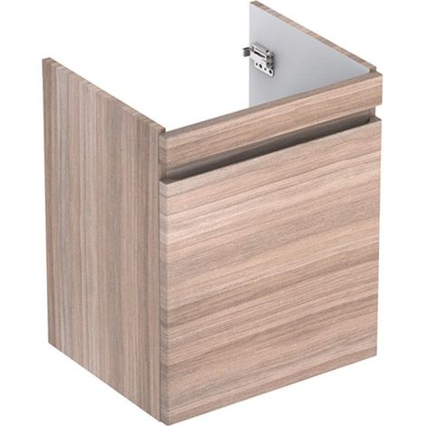 Mueble bajo lavabo bajo Geberit Renova Plan, con un cajón y un cajón inglés: Ancho 48cm, Alto 58,6cm, Fondo 40cm, Olmo / Lámina decorativa estructurada