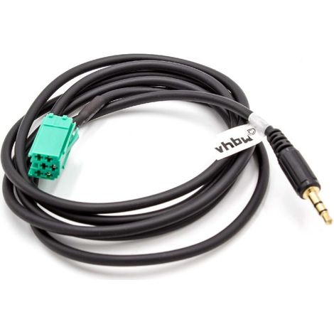 vhbw Adaptador cable radio coche AUX audio (120 cm) compatible con Smart ForTwo 450, C450, A450 auto, radio auto