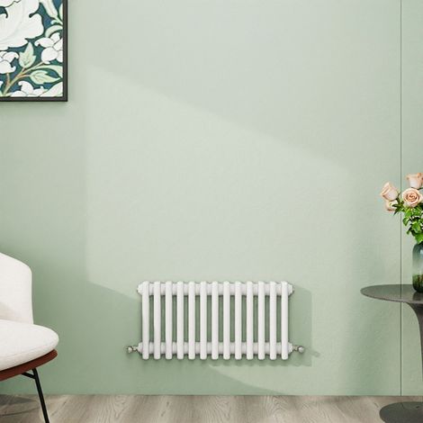 AICA 300x605mm White Horizontal Traditional Radiator Cast Iron 3 Column Heating UK