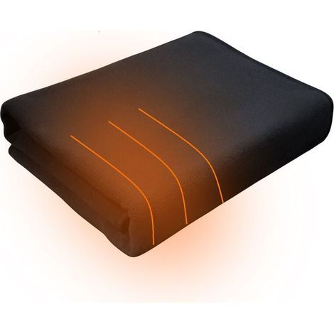 Enowelir Châle de Couverture Chauffante USB, Plaid Chauffant 150x80cm, Couverture Électrique avec 3 Niveaux de Température,noir (1/4)