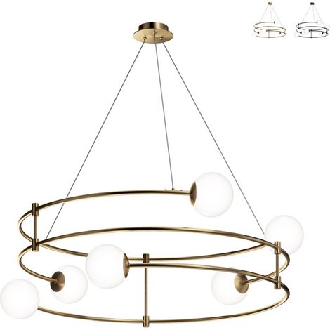 BALANCE LAMPADARIO A SOSPENSIONE IN VETRO SOFFIATO 6 LUCI STRUTTURA IN METALLO (1/5)