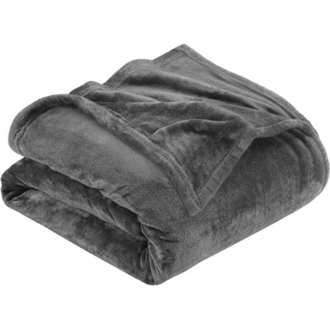 Weiche, dunkelgraue 70x100 cm große Samtflanelldecke – leichte, antistatische, flauschige Mikrofaser-Sofa-/Bettdecke