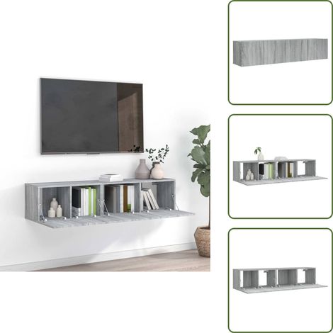 Ensemble de meubles TV 2 pcs Sonoma gris Bois d'ingénierie - Meuble Tv Suspendu - Meuble Tv Mural - Ensemble Meuble Tv - Meuble Hifi - Mobilier Salon (1/5)