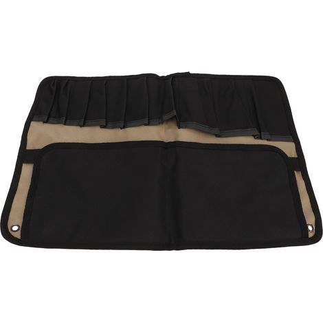 Pochette à outils enroulable pour moto, grande capacité, épaisse, portable, multipoches, kaki. (1/5)