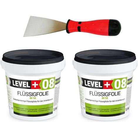LEVEL+ Dichtset für Duschabdichtung Bad Dichtband Flüssigfolie 3kg SET399 (1/4)