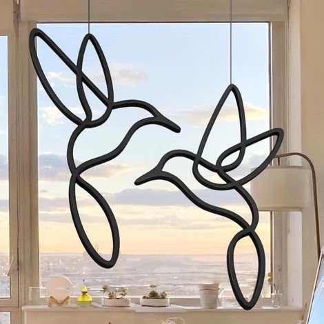 Ensemble d'Oiseaux en Dessin au Trait à Suspendre, Décoration de Fenêtre Élégante et Intemporelle, Décoration Defenêtre Moderne à Suspendre, Ornement de Fenêtre àsuspendre, Toute l'Année (1/5)