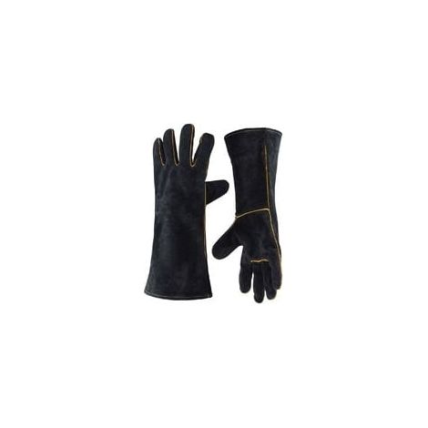 Schweißerhandschuhe aus Leder, hitzebeständig bis 500 °C, Hochtemperatur-Arbeitshandschuhe zum Schweißen, Grillen, Kochen, Backen, für Öfen und Gartenarbeit