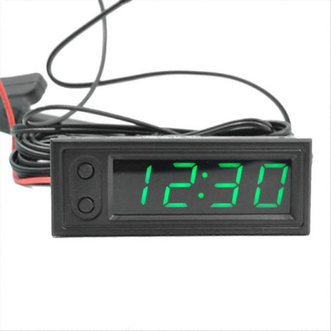 Horloge de voiture universelle numérique automobile verte (1/5)