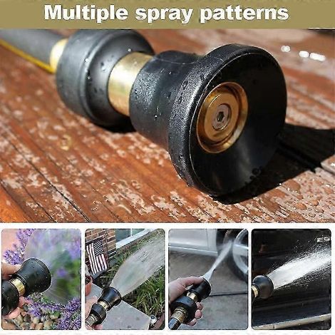 Garden Hose Water Nozzle Pressure Sprayer Deluxe Solid Brass Fire Hose Nozzle 25-26 (1/5)