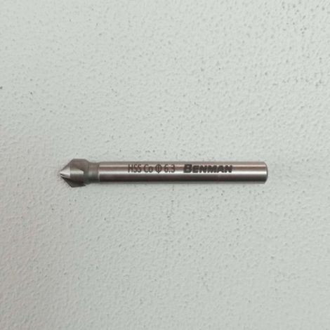 Benman 6,3mm punta svasatore conico a 3 taglianti di hss + cobalto 5% per metallo rame zinco nichel legno e plastica