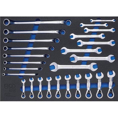 Insert de Servante d Atelier 3/3 - 26 pcs Clés Mixtes et Polygonales Doubles - Organisation et Accessibilité Optimale - D-Work