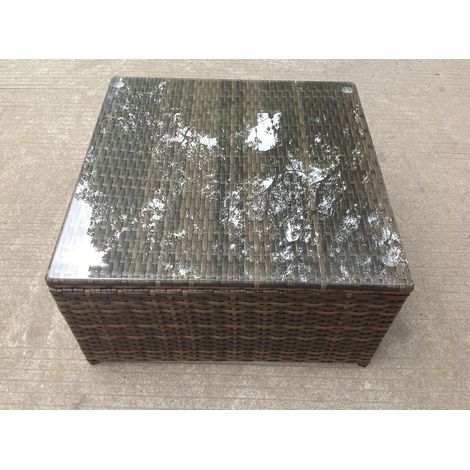 Fimous Light Grey Lounge Outdoor PE Rattan Garden Furniture Set Wicker Sofa Set Oblong Coffee Table Armchair (1/2)
