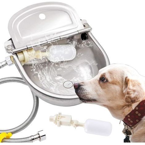Automatischer Wassernapfspender für Hunde, große Haustiertränke, Edelstahlspüle (1/5)