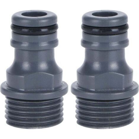 (Paquet de 2) connecteur rapide de tuyau d'arrosage mâle, connecteur de tuyau d'eau en PVC, adaptateur de robinet, machine à laver d'arrosage de jardin