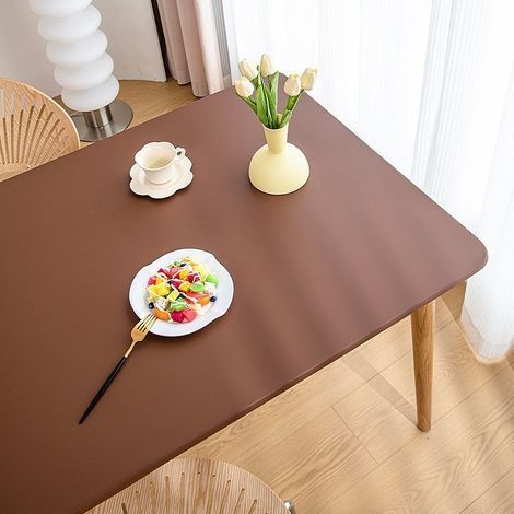 Nappe Extensible Couverture de Table en Polyester et Spandex - Lavable en Machine et Infroissable 60×120cm-marron
