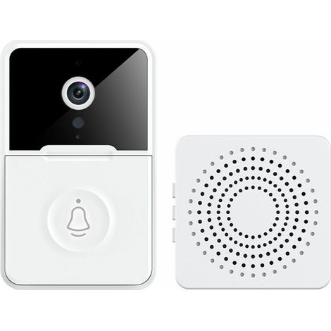 Green Mobility-Sonnette intelligente Caméra HD sans fil Détection de mouvement PIR Alarme infrarouge Sonnette de sécurité Interphone WIFI Convient pour la maison, l'appartement et d'autres endroits. (1/5)