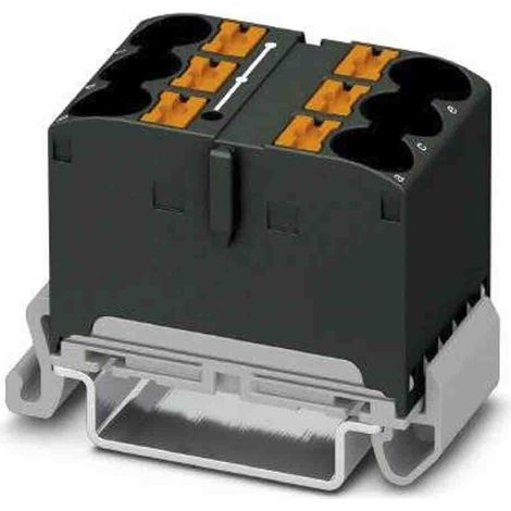 Bloc de distribution Phoenix Contact 6 voies, section de fils 22  6 AWG, 90A, 800 V ( Prix pour Paquet de 10 )