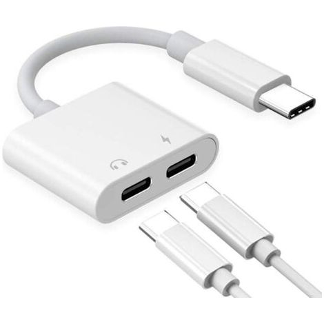 Séparateur double USB type-c avec DAC, adaptateur Audio et convertisseur de charge pour Pixel 2 3 4XL Galaxy S10 9 8 Huawei P30 Pro (1/5)