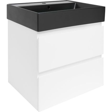 Ensemble meuble avec vasque - SAT - B-Way 1 - 59×50×45 - Blanc