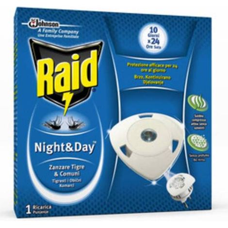 12 x ANTIZANZARE RAID NIGHT  DAY 1 RICARICA