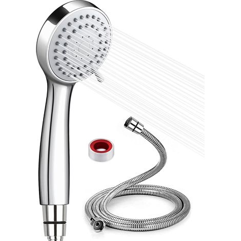 1 Pommeau de douche,3 modes,jet haute pression,tuyau 1,5m,système anti-calcaire,salle de bain (1/5)